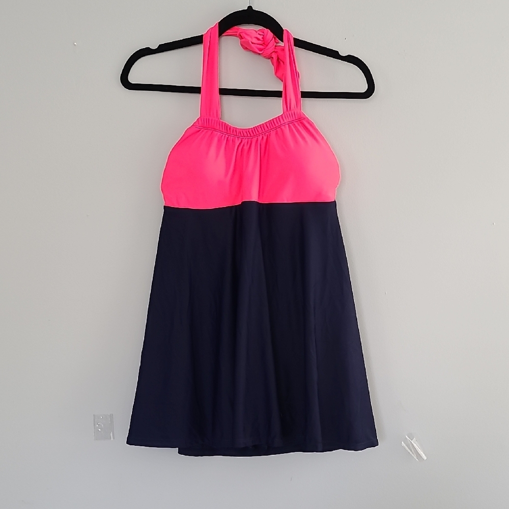 Pink and Navy Swim Dress